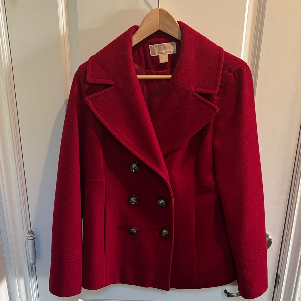 Michael Kors Women's Double-Breasted Red Jacket